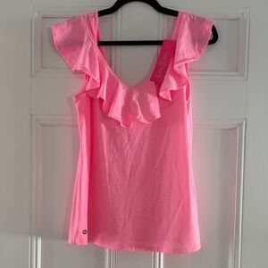 Lilly Pulitzer Neon Pink Ruffle Tank